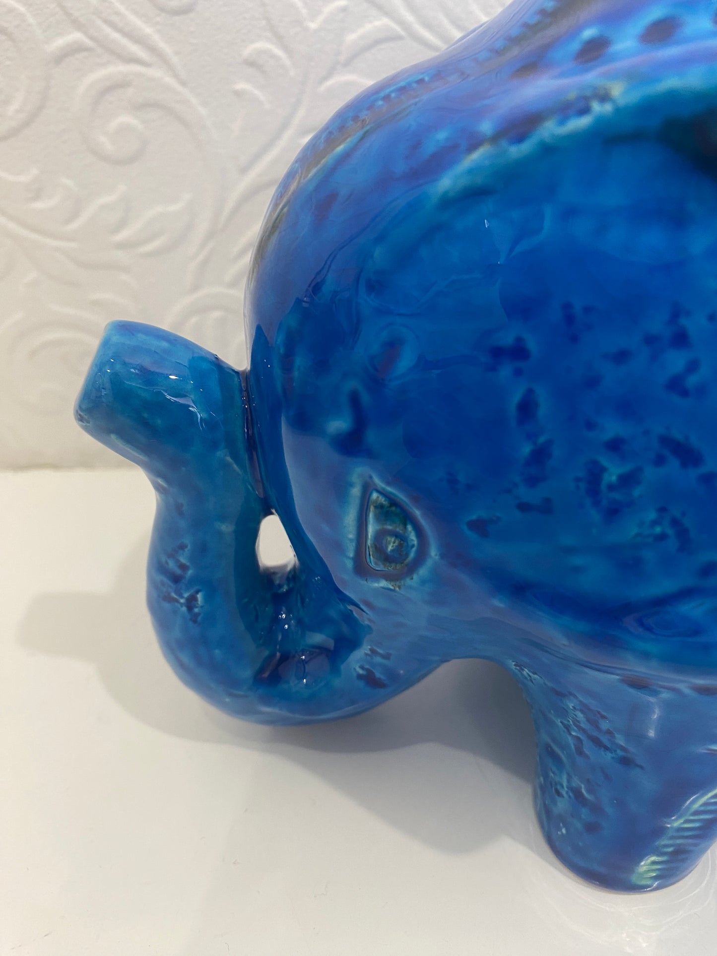 Vintage Blue Bitossi Rimini Flavia Montelupo Elephant Italy 1960's