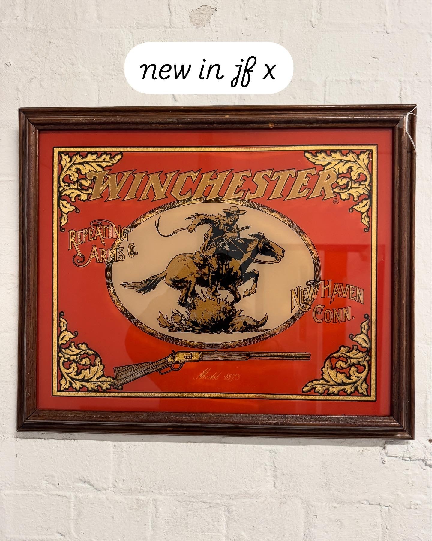 Winchester Rifles advertising sign - hold on cowboy !