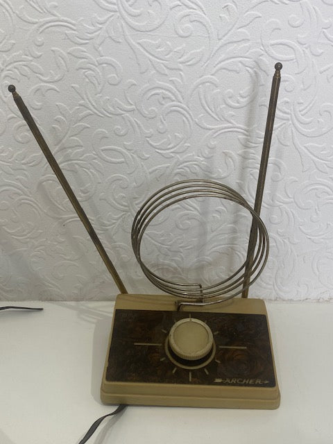 Archer Vintage Antique FM Brass Console Rabbit shops Ear radio antenna w/ dial