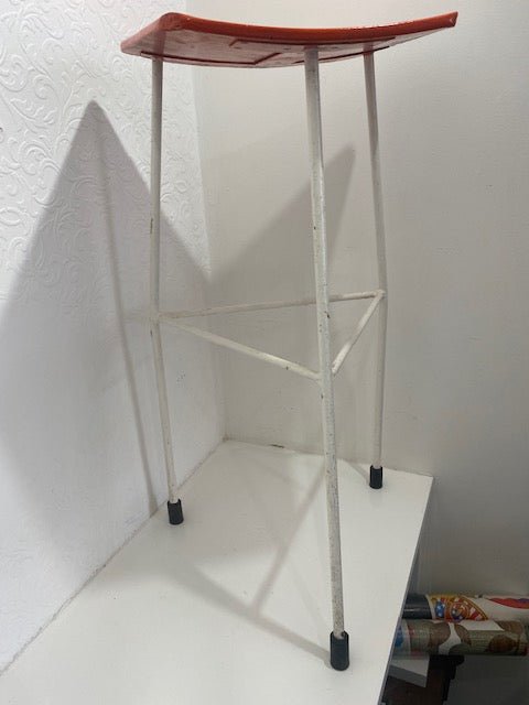 Dennis Lennon Stool 1950s - orange and white x