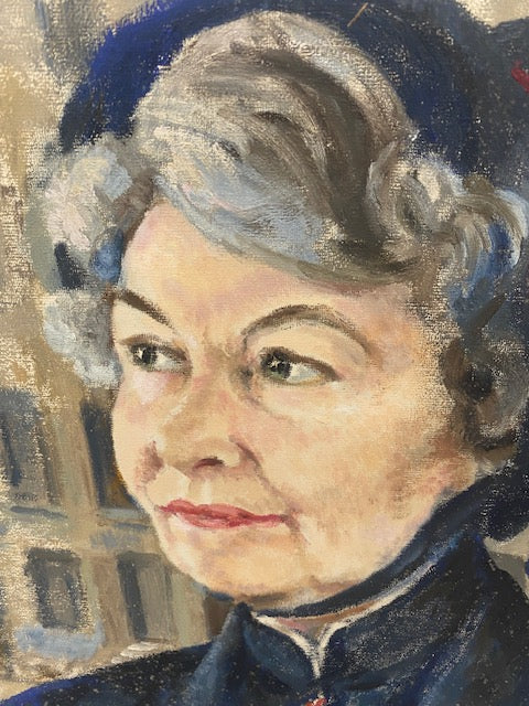 Salvation Army lady - Oil on Board