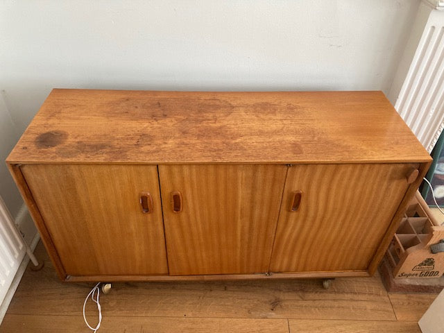 Mid Century Record Cabinet on castors - The odd ball !