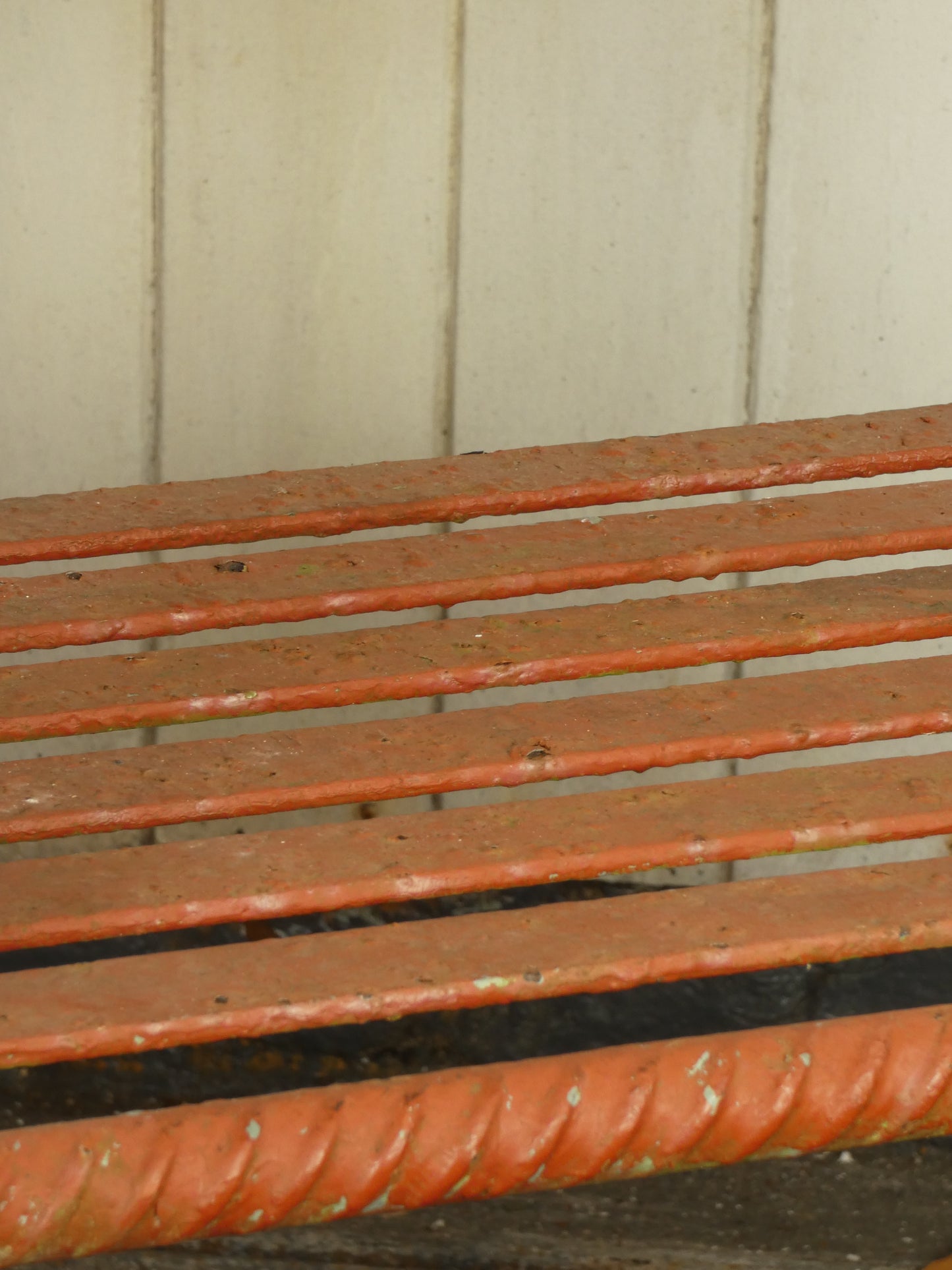 Vintage 1930s-40s Industrial Garden Chairs – Heavy Metal with Oxide Red Patina