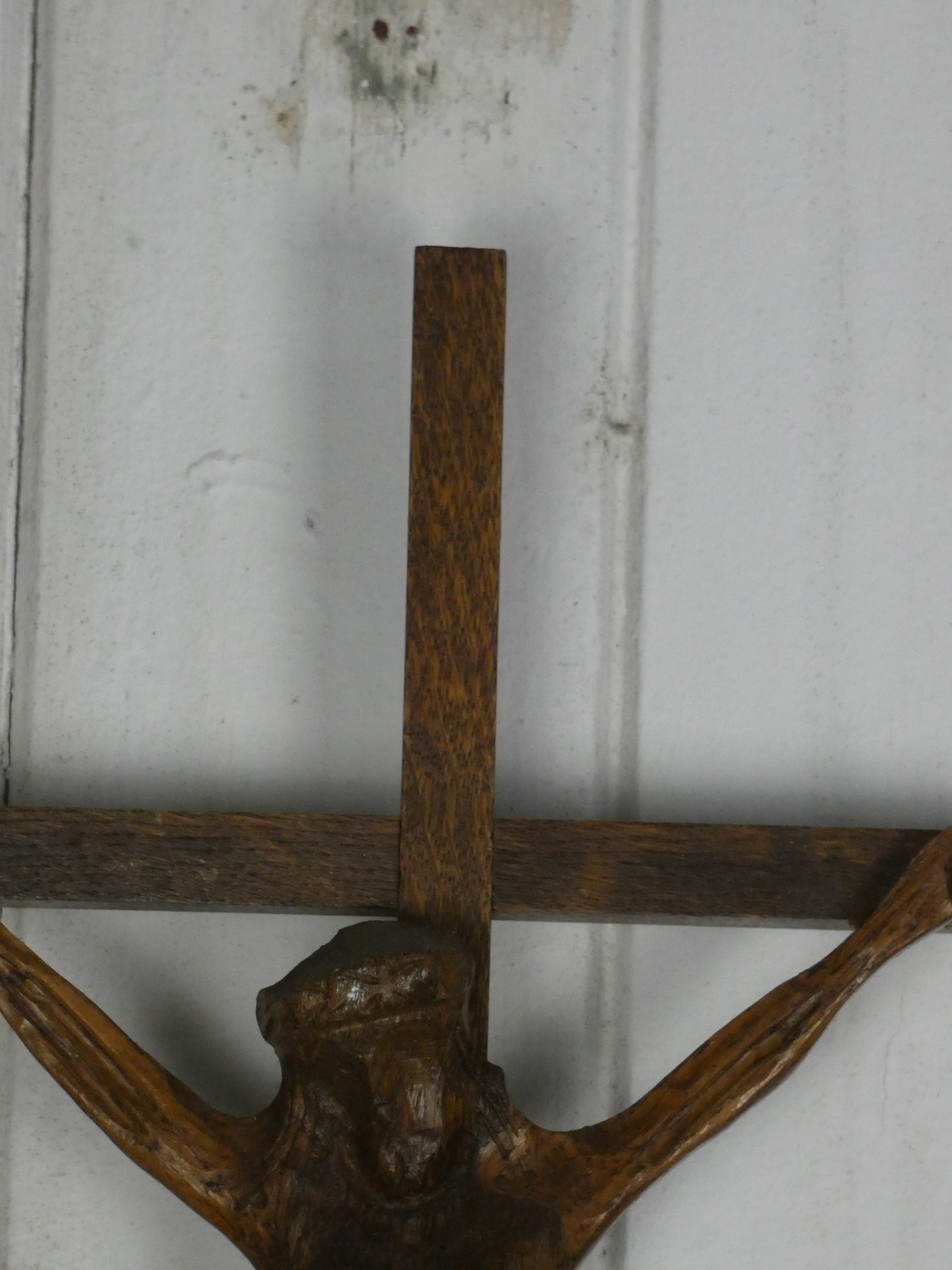 Mid Century Wooden Crucifix | Vintage Christian Wall Cross | Religious Wall Art | 51cm