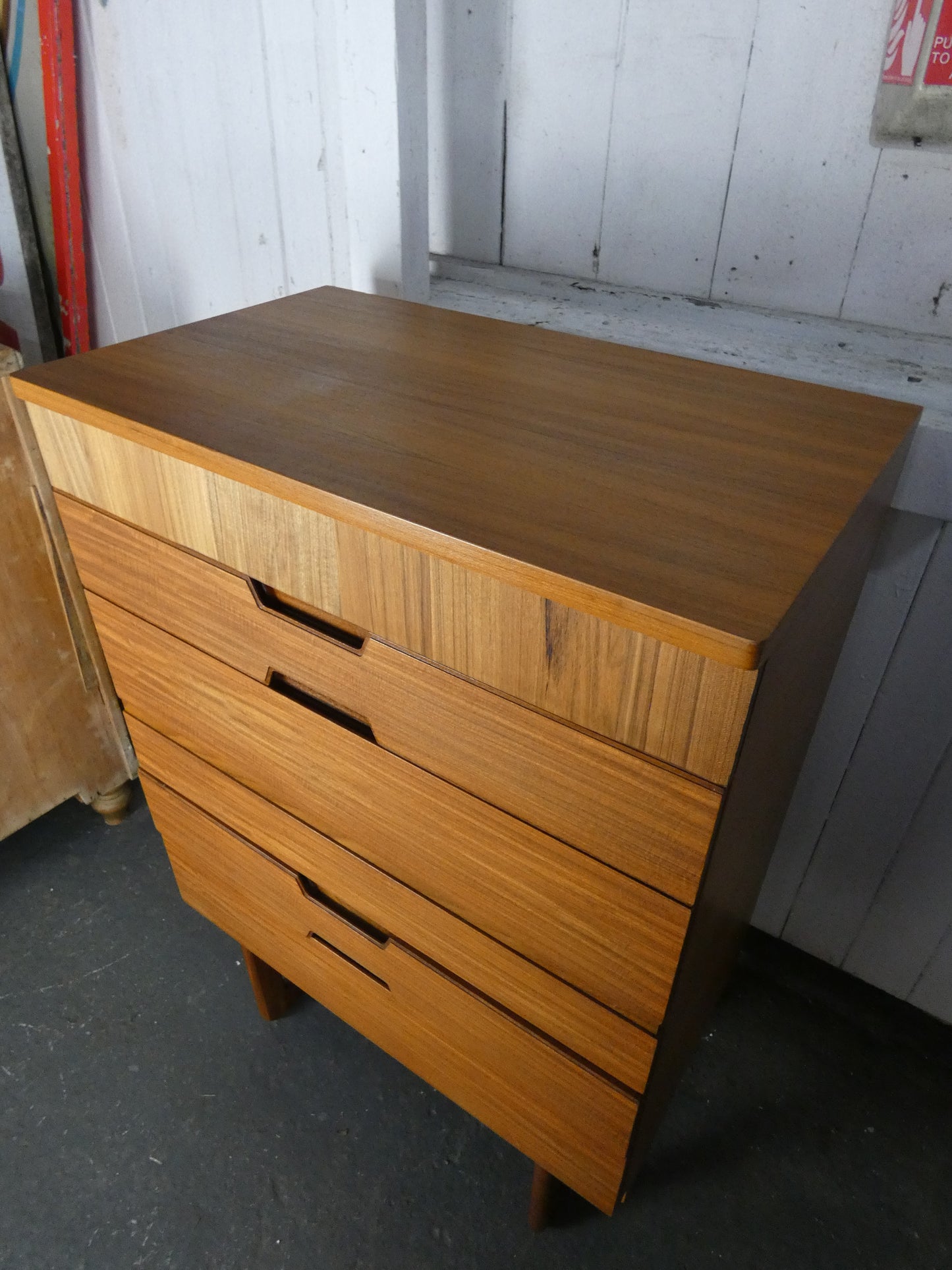 Uniflex Mid Century Chest of Drawers – Gunther Hoffstead Q Range Tallboy – Vintage Danish Style Teak Storage