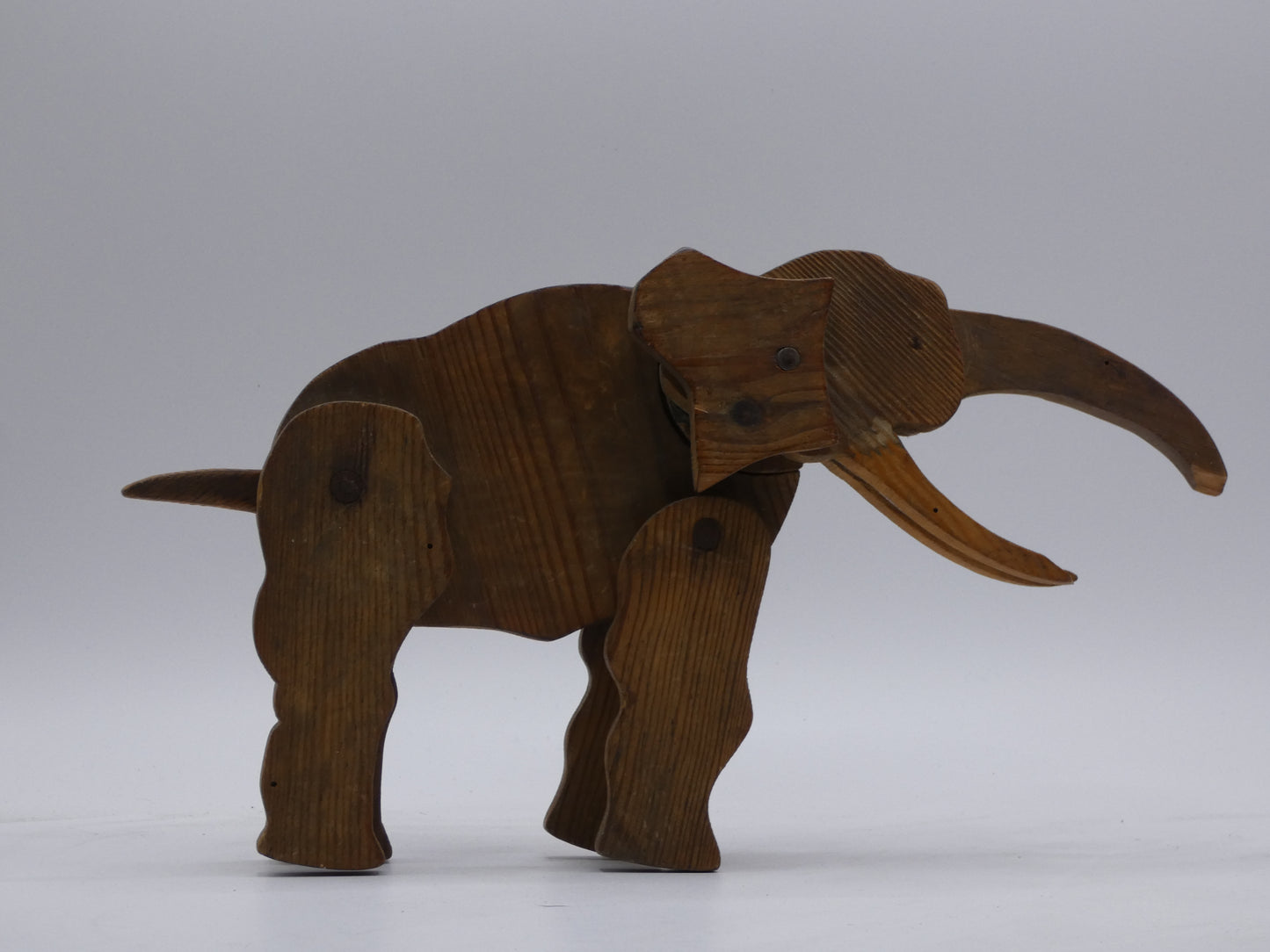 Rare Hand-Carved Wooden Articulated Elephant Toy | WWII-Era Folk Art | Ravensbrück Camp