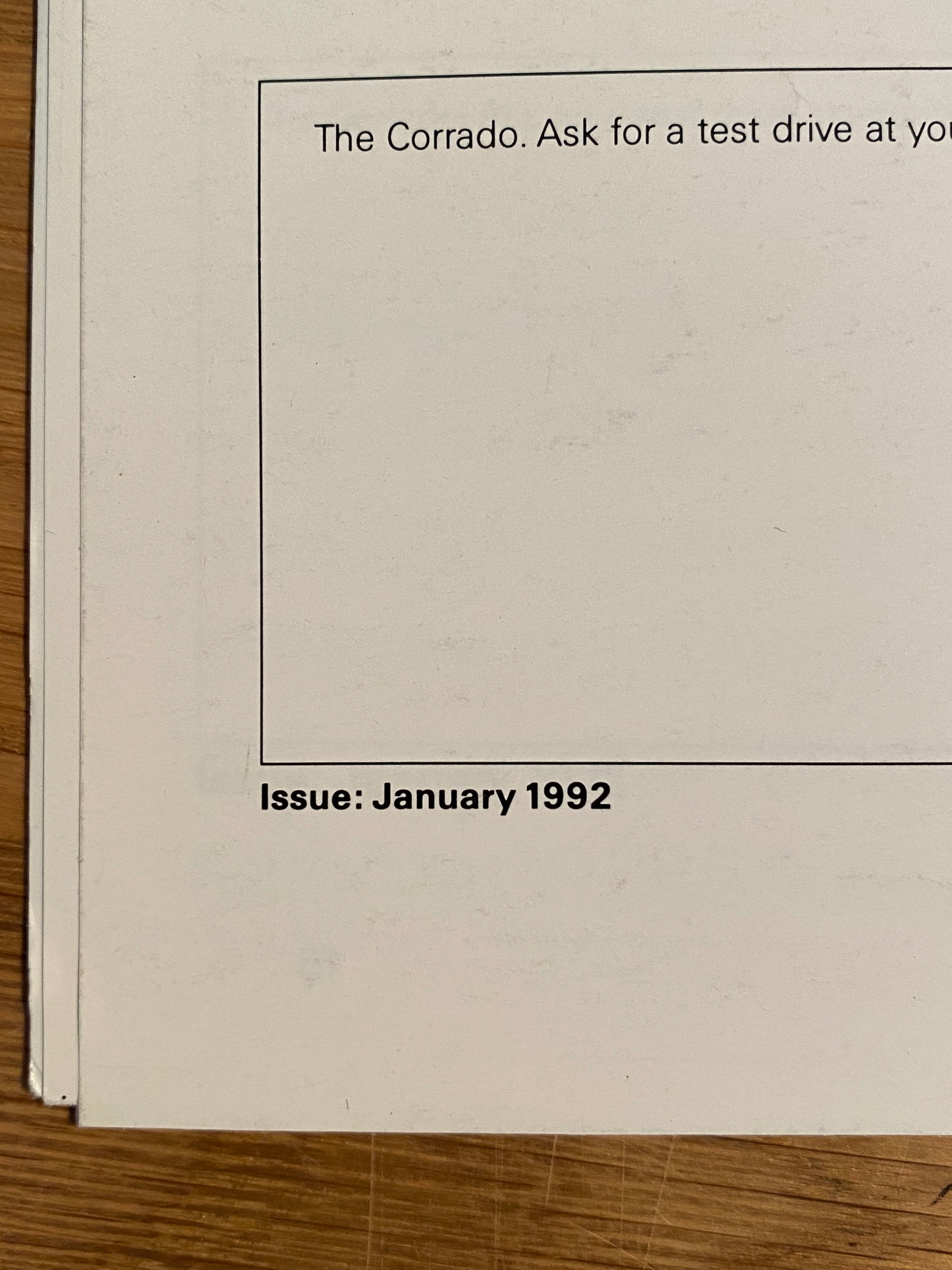 The VW Corrado - G60 Jan 1992 sales Brochure