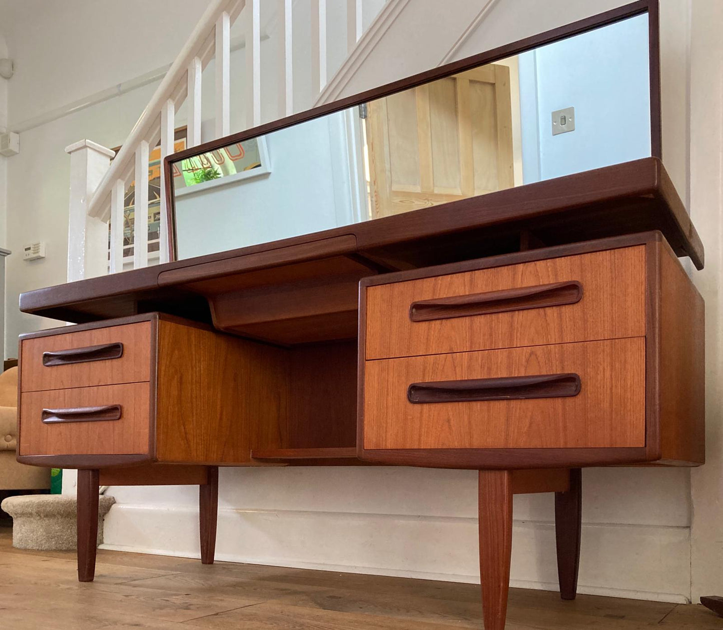 Mid Century G Plan Fresco Range Teak Dressing Table with Mirror