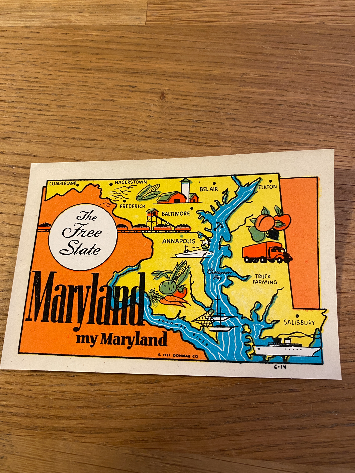Vintage American waterslide travel sticker - Maryland