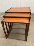 A TEAK MID CENTURY G PLAN QUADRILLE NEST OF 3 TABLES VINTAGE