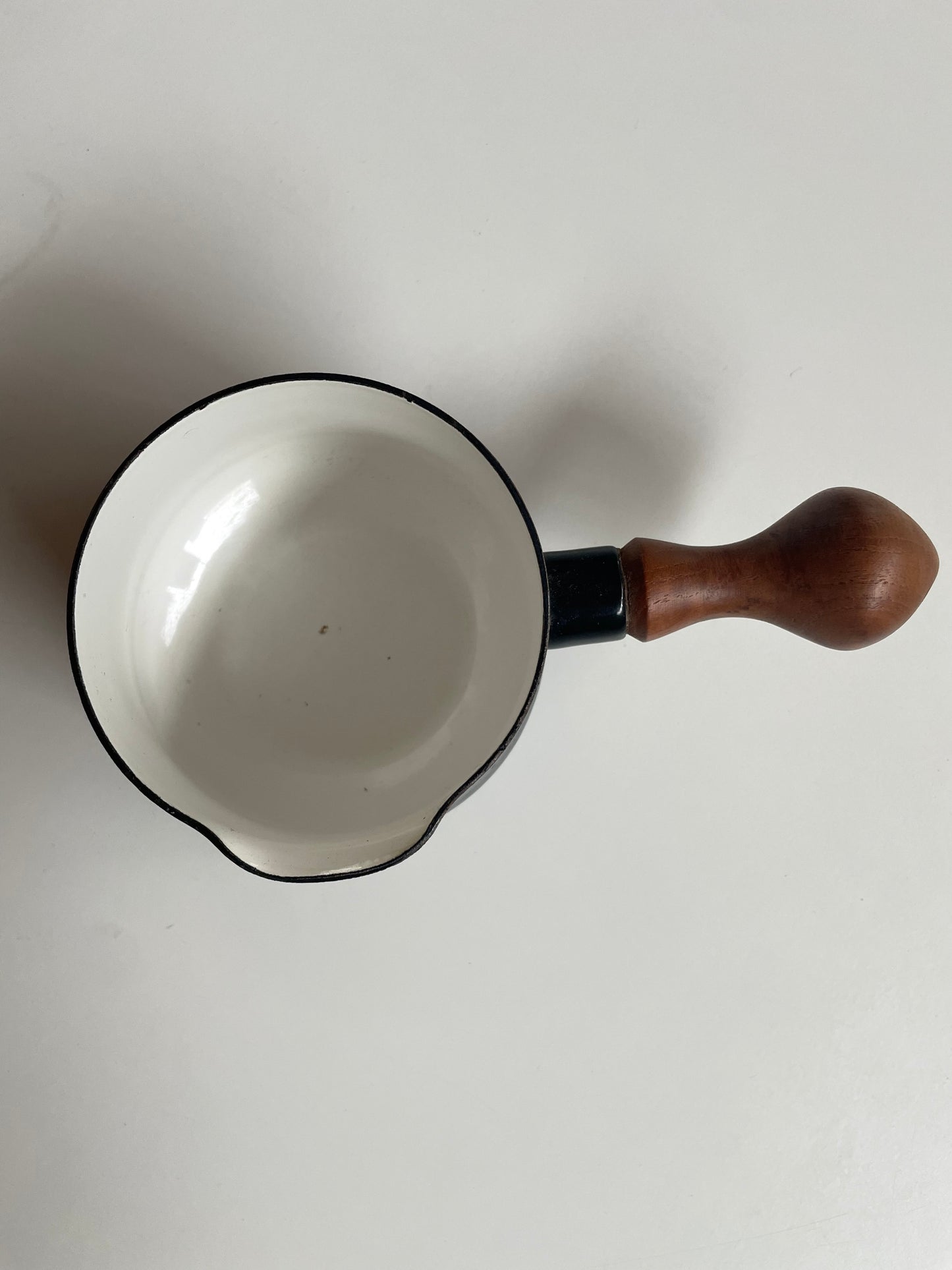 Black wooden handled small pan - scandinavian