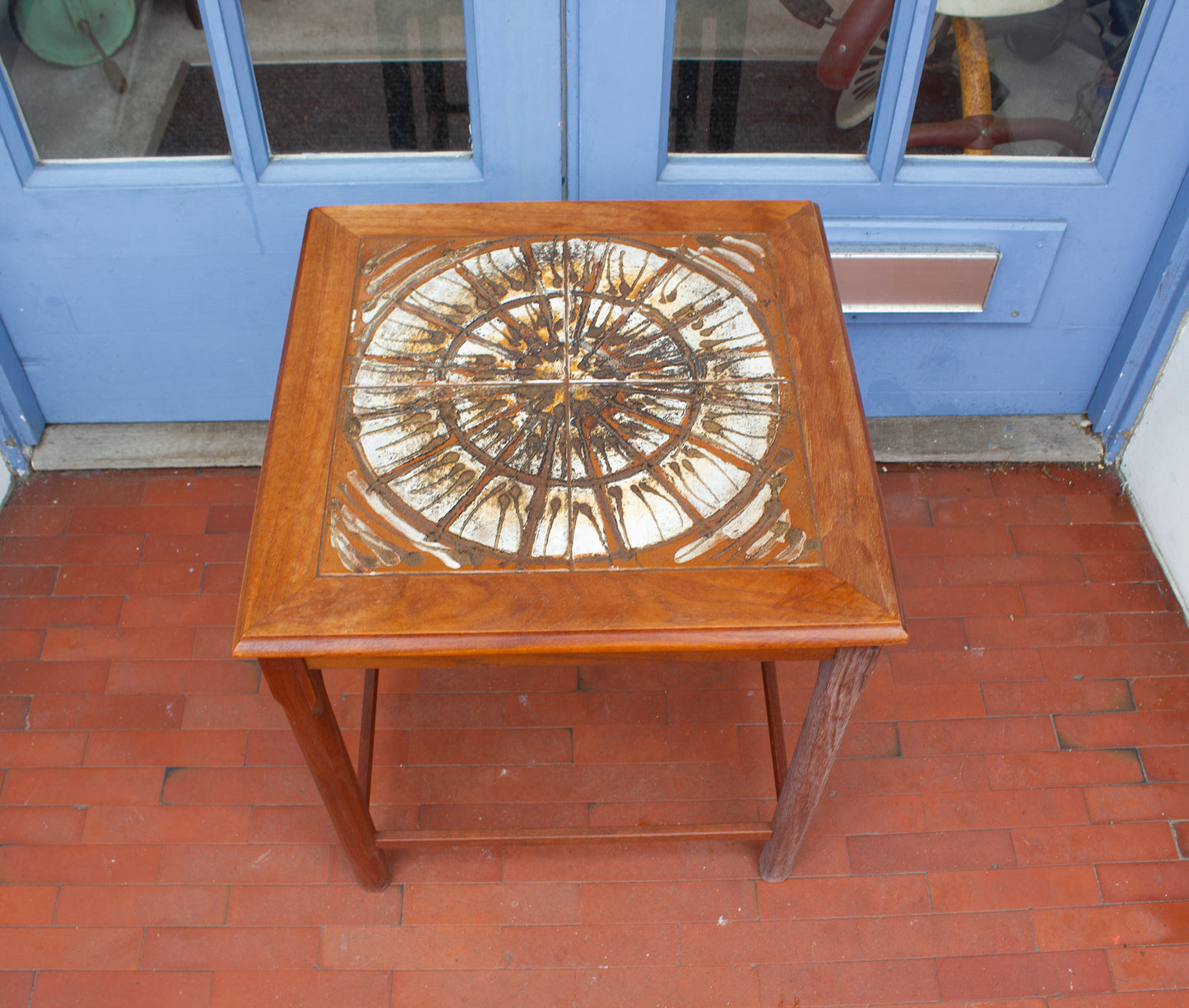 Mid Century Teak n Tiled nest of Tables set of 3 Moblerfabrikken Toften
