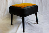 60s Black Foot Stool - orange and black  - Sherborne