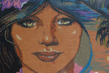 Modernist Hawaiian  Woman 80s Tapestry  -  Fab