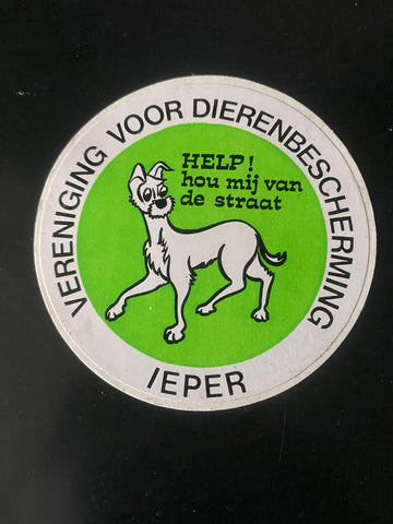 Flemish Belgium Sticker Vereniging Voor Dierenbescherming Eper HELP hou mij van de straat