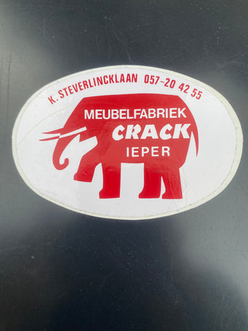 Flemish Belgium Sticker K STEVERLINCKLAAN MEUBELFABRIEK IEPER