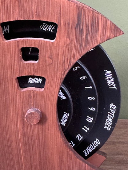 Vintage Mid-Century Teak Perpetual Calendar – Iconic Design with Timeless Appeal
