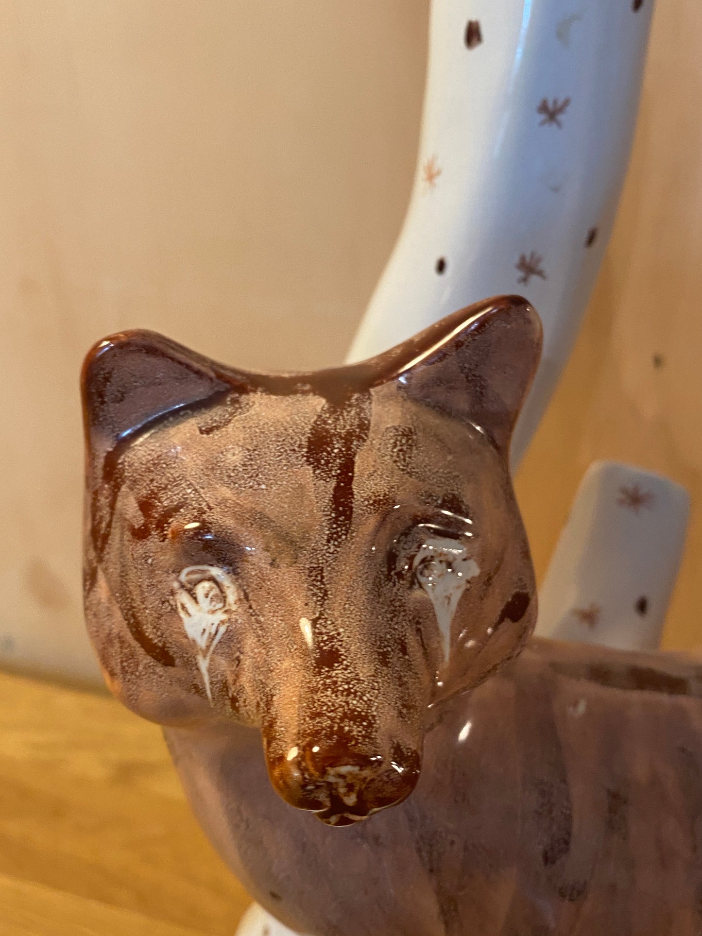 David Sharp Mid Century Pottery large brown glaze Fox  - RARE