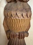 Bogorodsk toy  carved  Wooden Owl Coat Hook