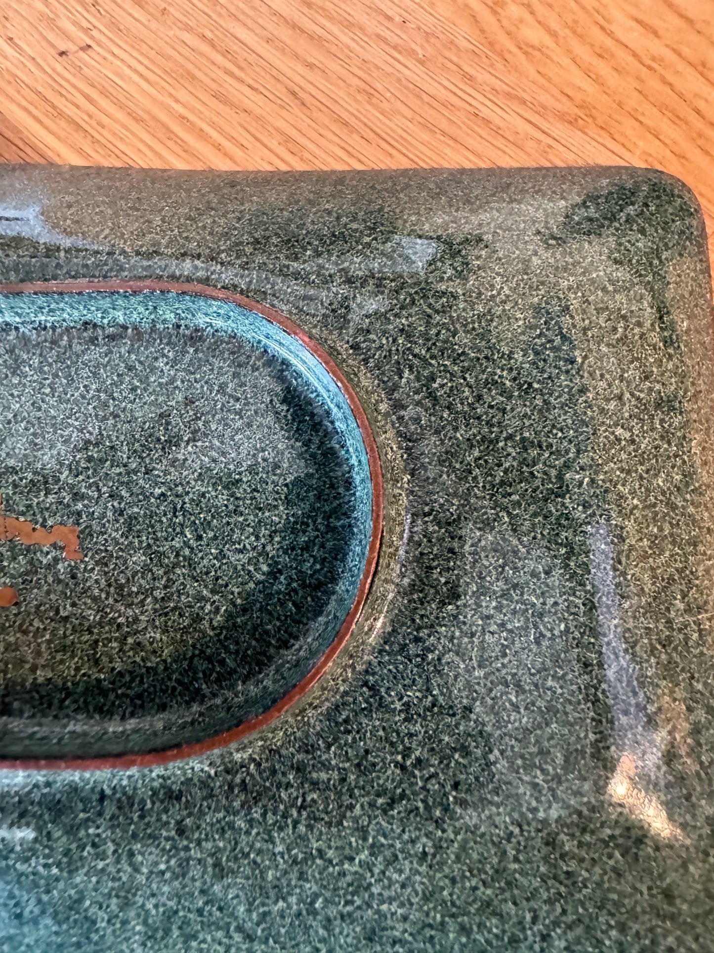 Maggie Howe Mid Century Enamel Cow Dish - Red  Enameled Copper Dish