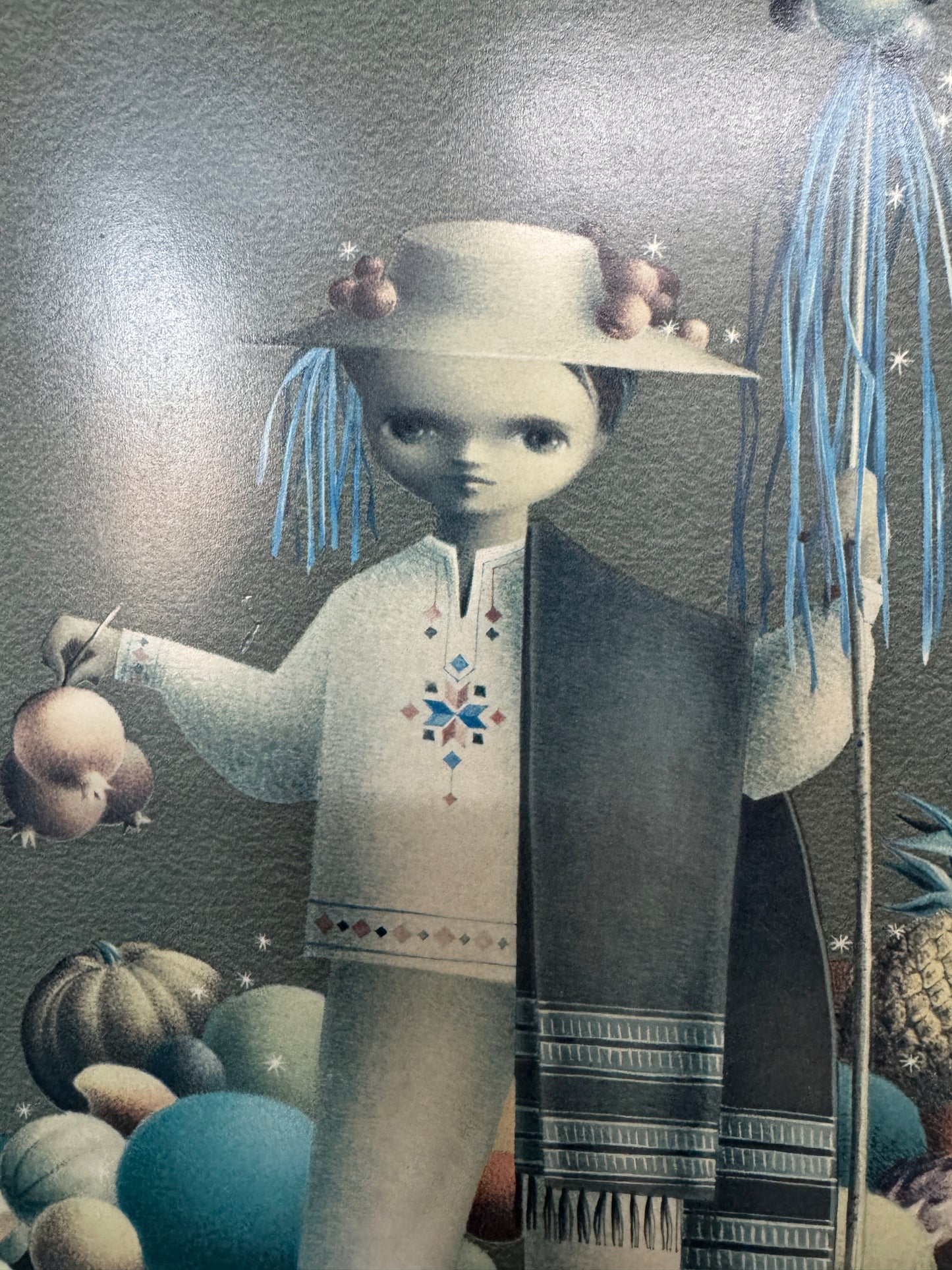 "The Little Fruit Vendor" by Alejandro Rangel Hidalgo – Vintage Medici Society Print (Framed)