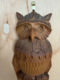 Bogorodsk toy  carved  Wooden Owl Coat Hook