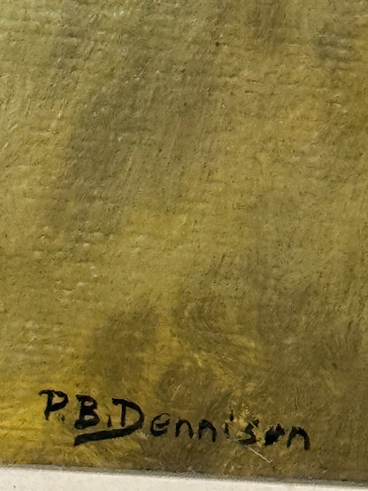 Moody Mid-Century Oil Portrait by P.B. Dennison – Expressive Study of Emotion