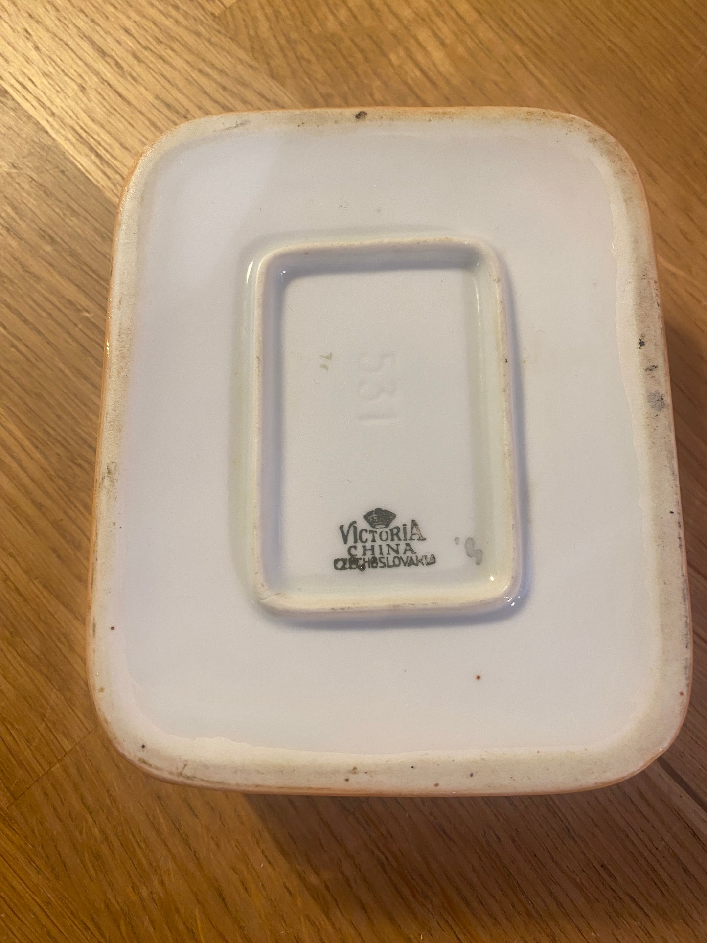 Czech / Slovakian - Fish Trinkets pot - Orange - Victoria China