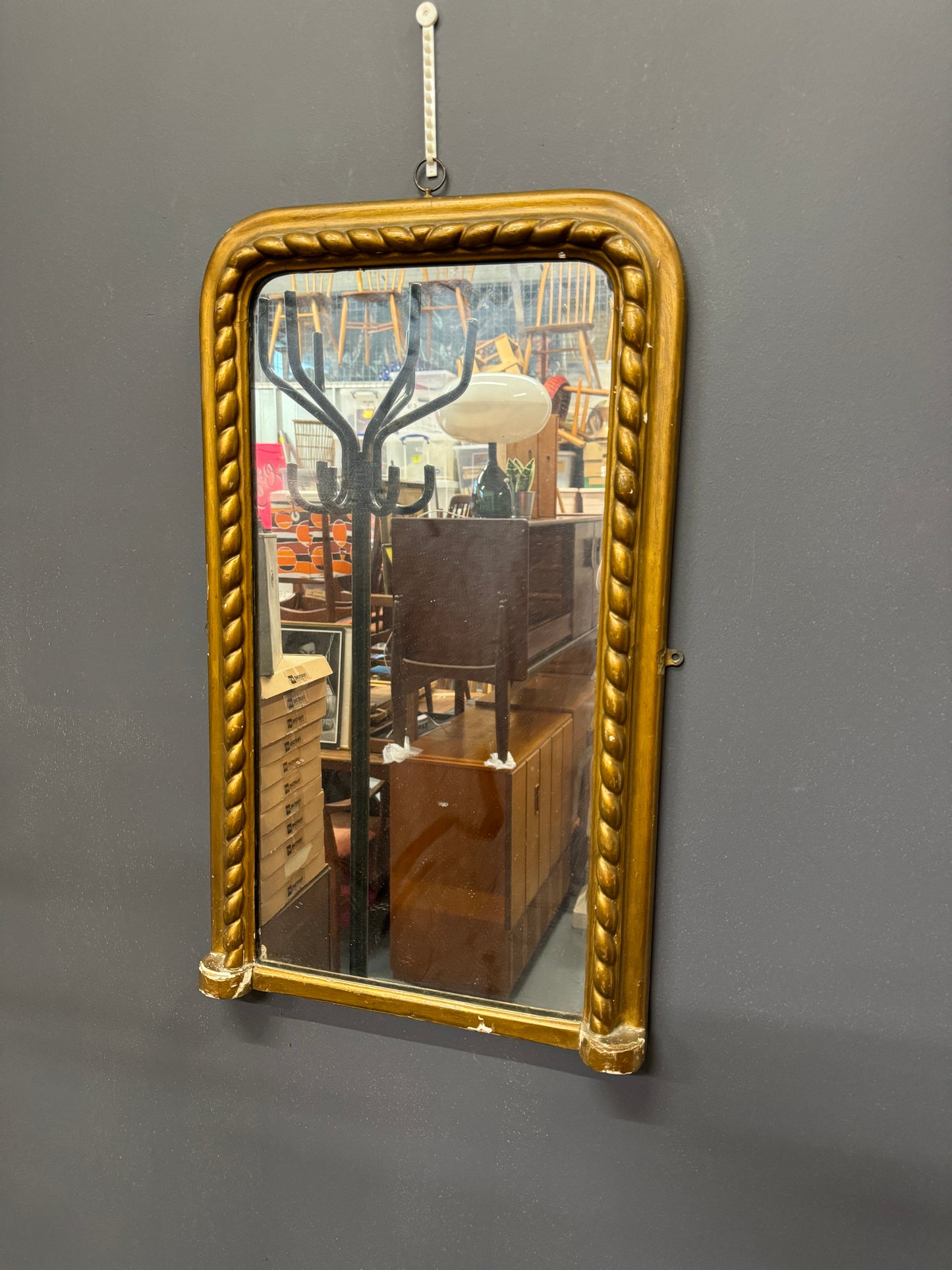 Vintage Gold Guilt Rope Roll Mirror