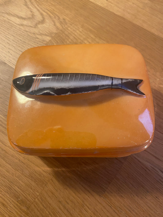 Czech / Slovakian - Fish Trinkets pot - Orange - Victoria China