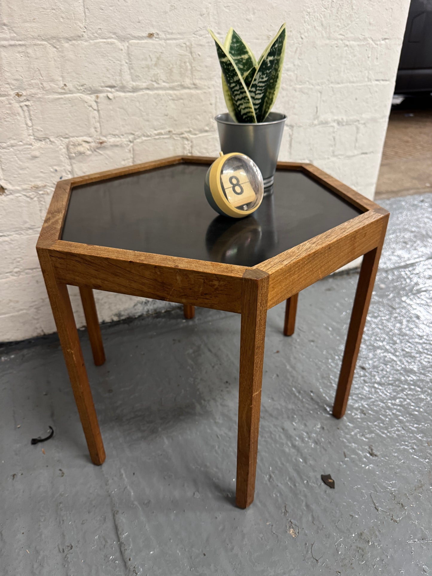 Mcm hex side table by Hans C Anderson for Artex