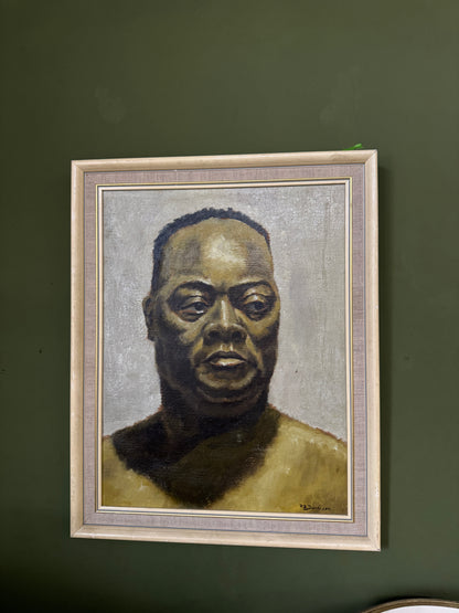 Moody Mid-Century Oil Portrait by P.B. Dennison – Expressive Study of Emotion