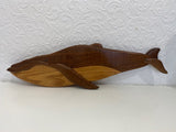 Mid Century Inspired wooden Blue whale