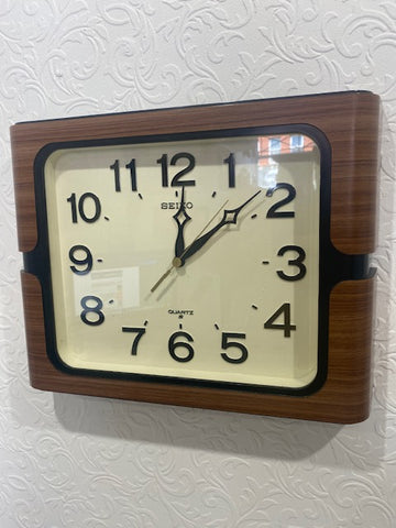 Seiko Mid Century Clock  - faux wood