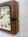 Seiko Mid Century Clock  - faux wood