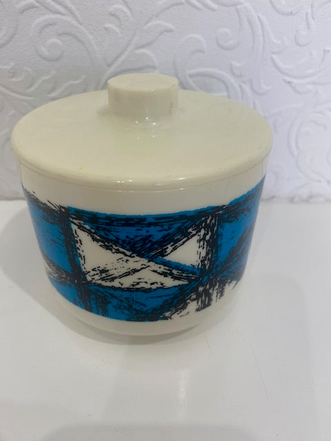1950/60 Vintage Plastic Cylinder Container with Lid - mid century vibe