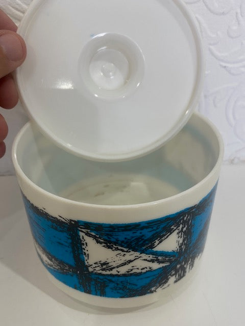 1950/60 Vintage Plastic Cylinder Container with Lid - mid century vibe