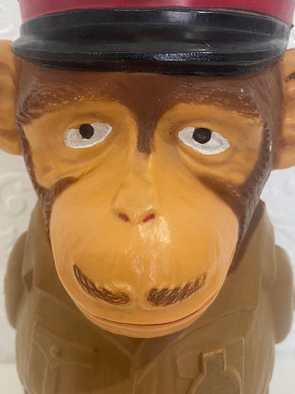 Vintage PG Monkey Sergeant Chimp Plastic Moneybox