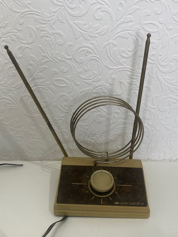 Archer Vintage 1950's Antique FM Brass Console Rabbit Ear radio antenna w/ dial