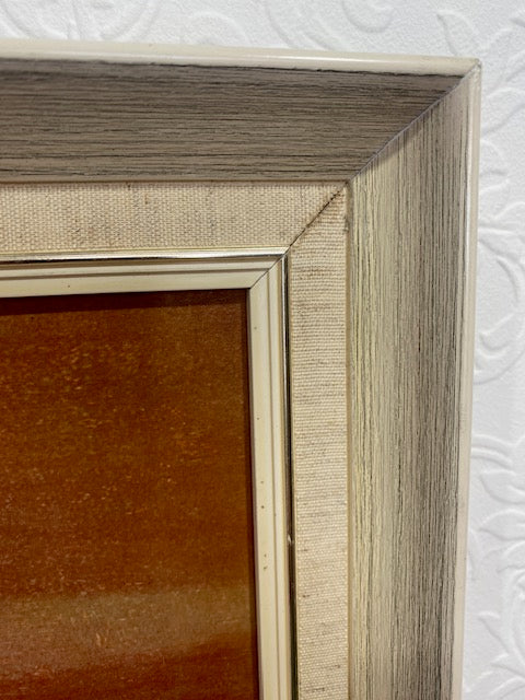 MID CENTURY FRAMED LITHOGRAPH 'THE ROUND UP'