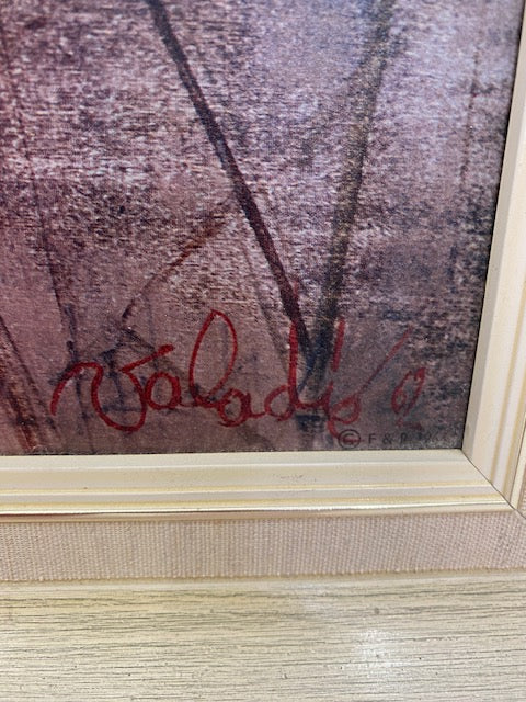 MID CENTURY FRAMED LITHOGRAPH 'THE ROUND UP'