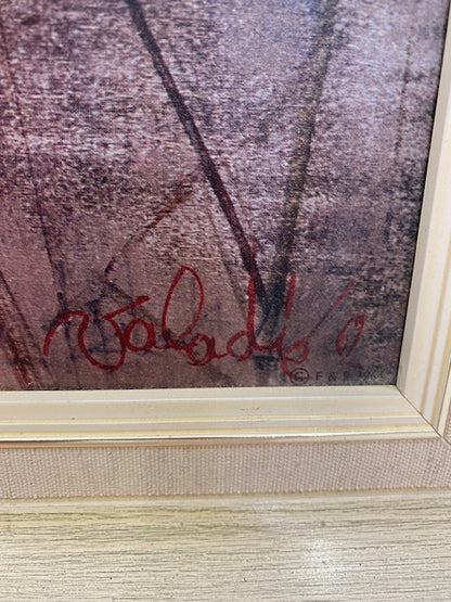 MID CENTURY FRAMED LITHOGRAPH 'THE ROUND UP'