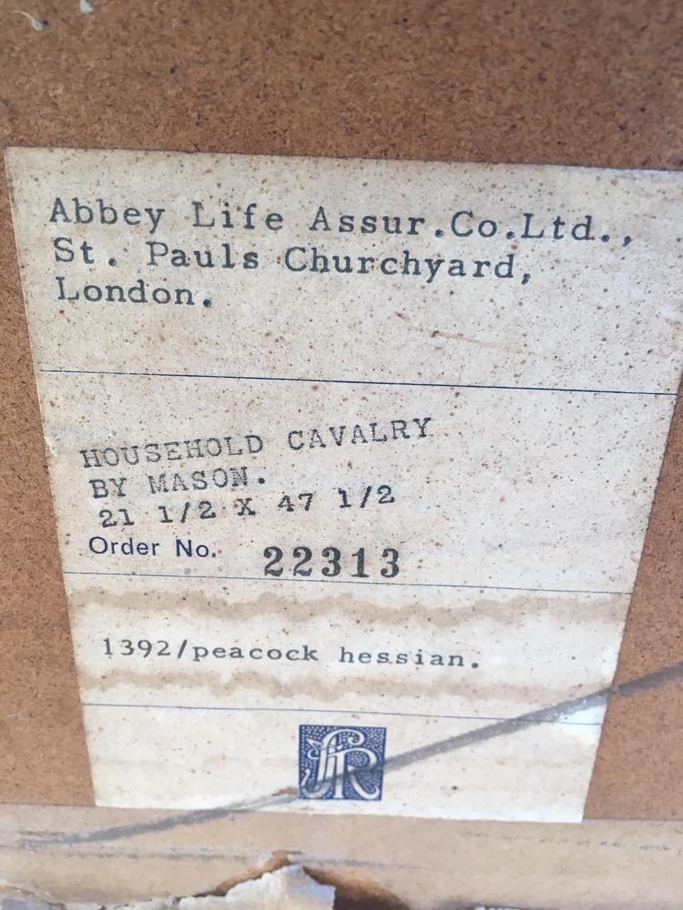 Household Cavalry  by Mason  - Fab Mid Century print iconic