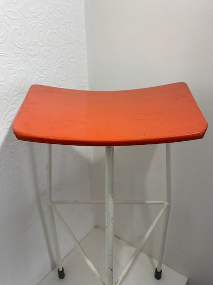 Dennis Lennon Stool 1950s - orange and white x