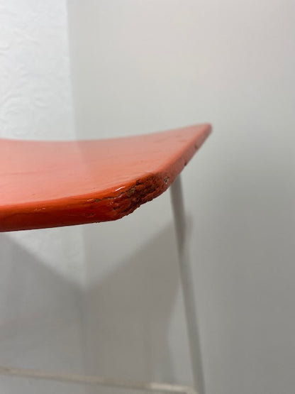 Dennis Lennon Stool 1950s - orange and white x