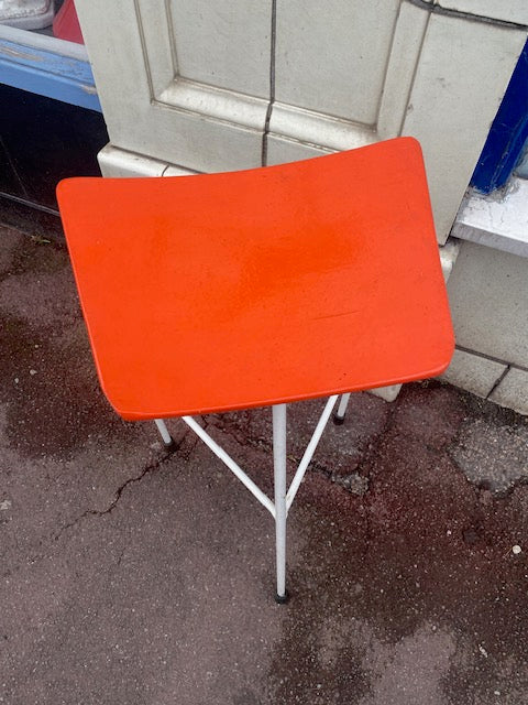 Dennis Lennon Stool 1950s - orange and white x