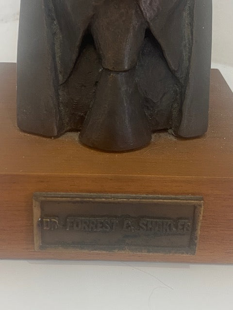 DR FORREST C SHAKLEE Bronze plaster Bust mounted on Wooden Plinth with Plaque