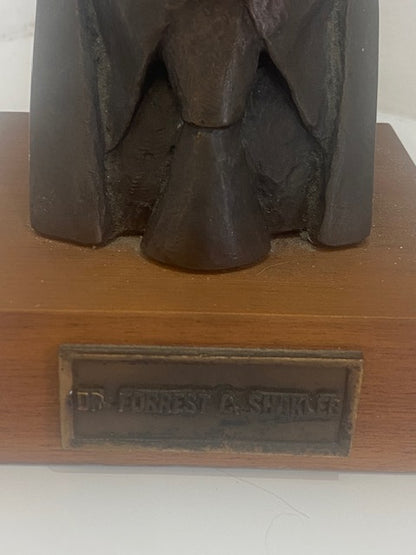 DR FORREST C SHAKLEE Bronze plaster Bust mounted on Wooden Plinth with Plaque
