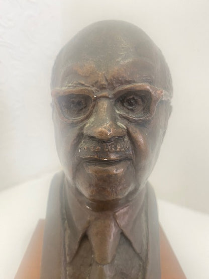 DR FORREST C SHAKLEE Bronze plaster Bust mounted on Wooden Plinth with Plaque