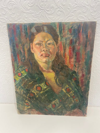 Oriental oil woman on board